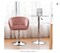 Adjustable Height Vanity Chair Pink Velvet Makeup Chair with Chrome Frame, Round-Back, Comfortable Swivel Accent Leisure Chair for Living Room, Bedroom
